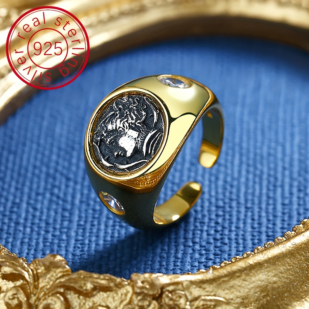 Vintage Animal Theme Cuff Ring S925 Sterling Silver